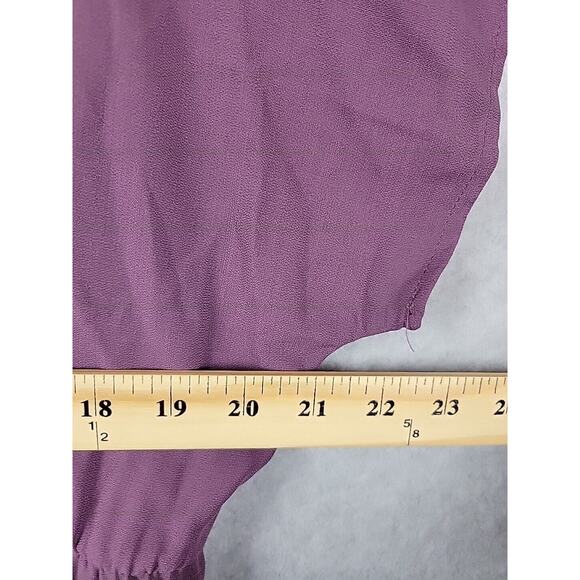Sweet Rain Purple SS Button Up Tie Front Shirt Women's Plus 1X - Picture 10 of 14